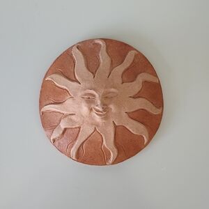 Terracotta Smiling Sun Medallion Wall Art Signed